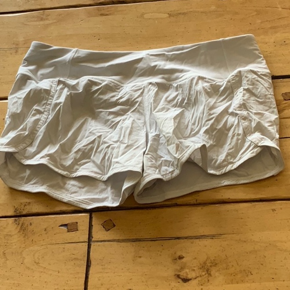 White lulu lemon athletic shorts size 8